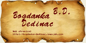 Bogdanka Dedinac vizit kartica